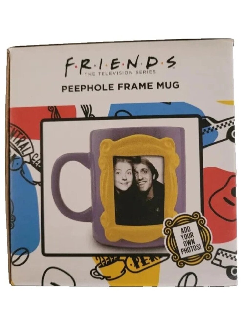 Friends TV Series Peephole Frame Mug Set Purple Yellow Gift Box New in Box - Picture 4 of 6